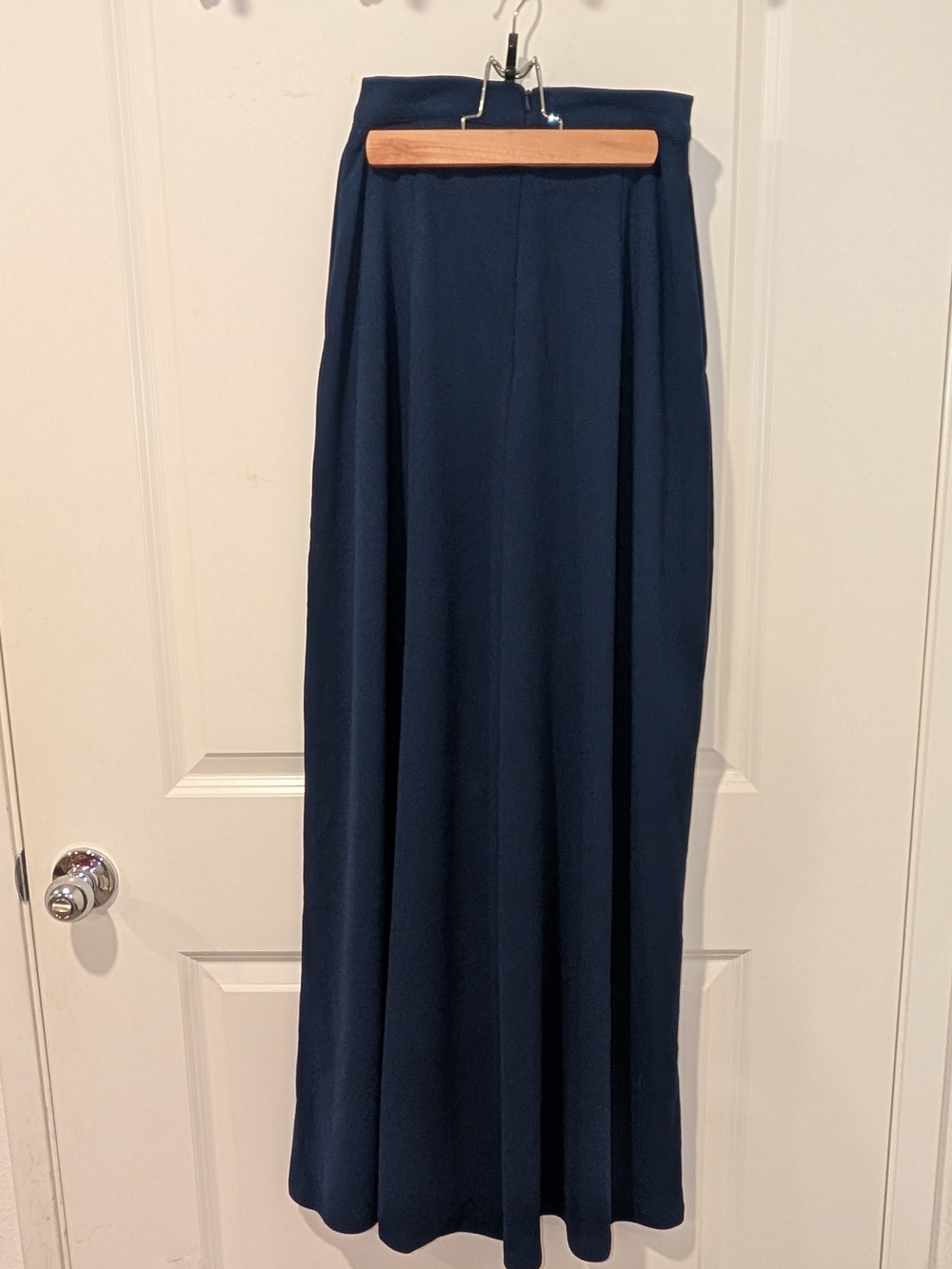 La Femme En Noir Navy Maxi Palazzo Pants- Flowing Long Silhouette Vixen By